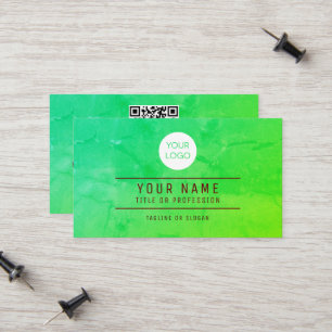 QR Code Groene Abstracte Naam Professionele Logo Contactkaartje
