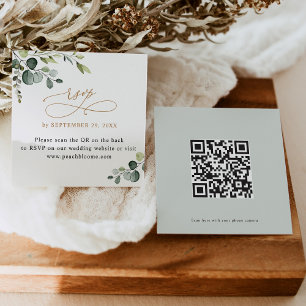 QR Code Groene Gebieden Gouden Trouwwebsite RSVP K Vierkante Visitekaartje