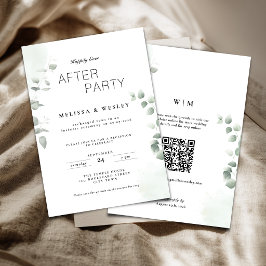 QR Code Groene Happily Ever After Feest Huwelijk Kaart