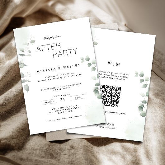 QR Code Groene Happily Ever After Feest Huwelijk Kaart