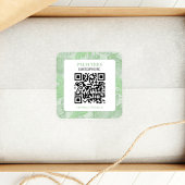 QR-code groene palmbladeren Vierkante Sticker