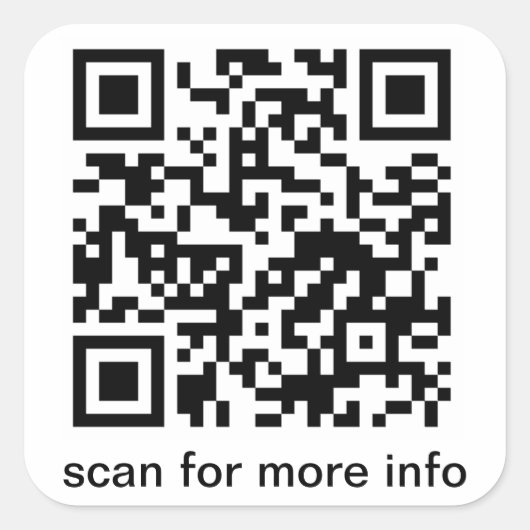 QR-code groot vierkant Vierkante Sticker (Voorkant)