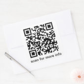 QR-code groot vierkant Vierkante Sticker (Envelop)