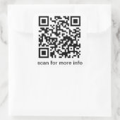 QR-code groot vierkant Vierkante Sticker (Tas)