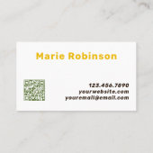 QR Code Groovy Goud Bruin Leger Groen Squiggles Visitekaartje (Achterkant)