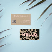 QR Code Groovy Zwart Licht Roze Kraft Visitekaartje