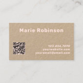 QR Code Groovy Zwart Licht Roze NAGELS Kraft Visitekaartje (Achterkant)