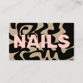 QR Code Groovy Zwart Licht Roze NAGELS Kraft Visitekaartje (Voorkant)