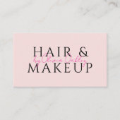 QR Code Haar En Make-up Blush Roze Visitekaartje (Voorkant)