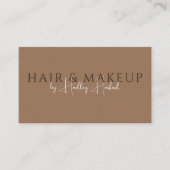 QR Code Haar En Make-up Donker Terracotta Visitekaartje (Voorkant)