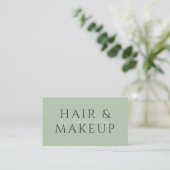 QR Code Haar En Make-up Salie Groen Visitekaartje (Staand voorkant)