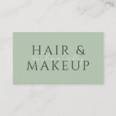 QR Code Haar En Make-up Salie Groen Visitekaartje (Voorkant)