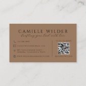 QR Code Haar En Make-up Sark Terracotta Visitekaartje (Achterkant)
