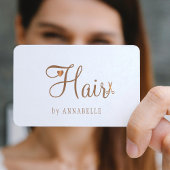 QR CODE haarsalon goudglanzen metalen haarstylist Visitekaartje