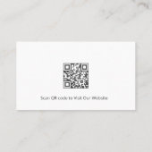 QR code Haarstylist Eenvoudige schaar Grijs Wit Visitekaartje (Achterkant)