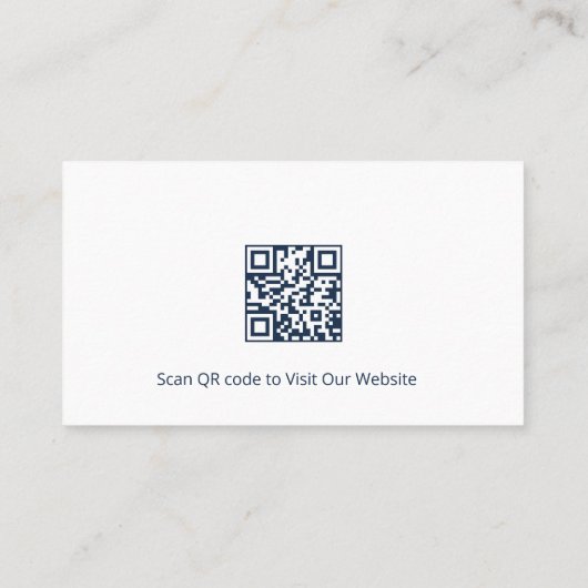 QR-code Haarstylist Eenvoudige schaar Navy Blue Visitekaartje (Achterkant)