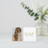 QR Code Haarstylist Foto Visitekaartje (Staand voorkant)