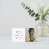 QR Code Haarstylist Foto Visitekaartje (Staand voorkant)