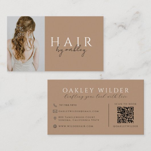QR Code Haarstylist Foto Visitekaartje (Voorkant / Achterkant)