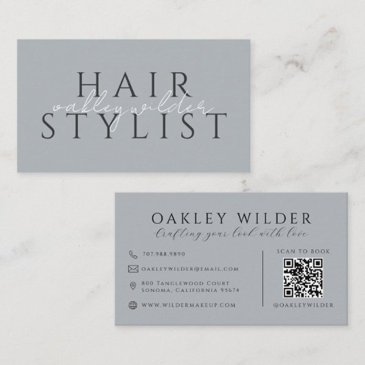 QR Code Haarstylist Neutraal Visitekaartje (Voorkant / Achterkant)