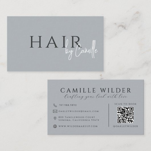 QR Code Haarstylist Neutraal Visitekaartje (Voorkant / Achterkant)