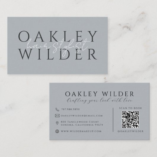 QR Code Haarstylist Neutraal Visitekaartje (Voorkant / Achterkant)