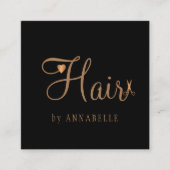 QR code haarstylist professioneel goud zwart Vierkante Visitekaartje (Voorkant)