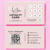 QR Code Hair Salon Blush Pink Loyalty Kaart
