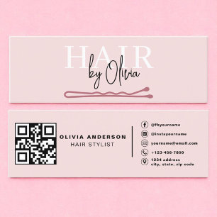 QR Code Hair Stylist Moderne Typografie Mini Visitekaartje