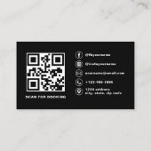 QR Code Hair Stylist Moderne Typografie Visitekaartje (Achterkant)