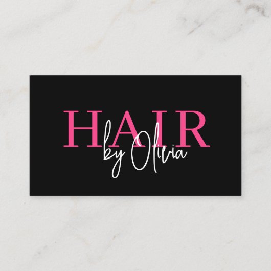 QR Code Hair Stylist Moderne Typografie Visitekaartje (Voorkant)
