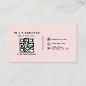 QR Code Hair Stylist Moderne Typografie Visitekaartje (Achterkant)