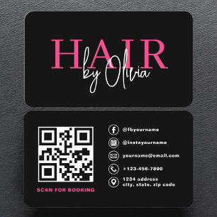 QR Code Hair Stylist Moderne Typografie Visitekaartje