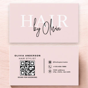 QR Code Hair Stylist Moderne Typografie Visitekaartje