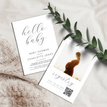 QR-code Hallo Baby Moderne foto-Baby shower