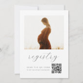 QR-code Hallo Baby Moderne foto-Baby shower Kaart (Achterkant)