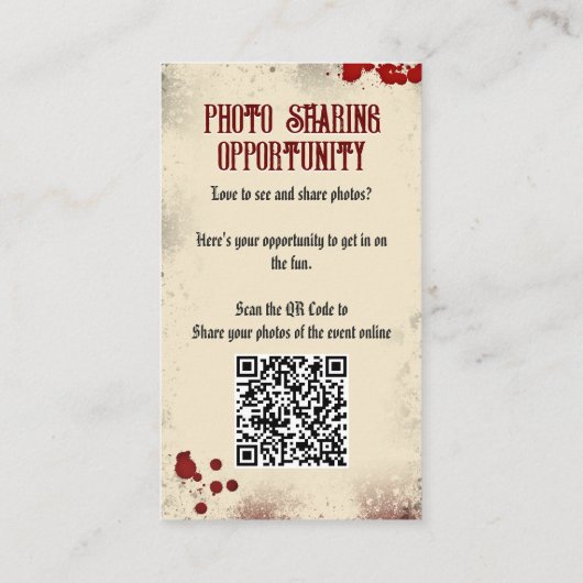 QR Code Halloween Foto's Website Romantisch Dracul Informatiekaartje (Achterkant)