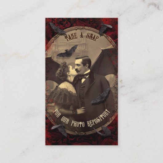 QR Code Halloween Foto's Website Romantisch Dracul Informatiekaartje (Voorkant)