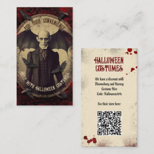 QR Code Halloween Kostuum Website Creepy Nosferatu Informatiekaartje