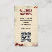QR Code Halloween Kostuum Website Dracula Castle Informatiekaartje (Achterkant)