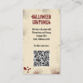 QR Code Halloween Kostuum Website Romantische Drac Informatiekaartje (Achterkant)