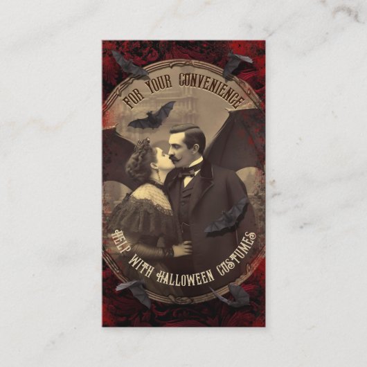 QR Code Halloween Kostuum Website Romantische Drac Informatiekaartje (Voorkant)