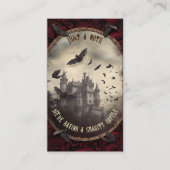 QR Code Halloween Raffle Haunted Dracula's Castle Informatiekaartje (Voorkant)
