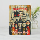 QR-code Halloween Spooky personages Kaart (Staand voorkant)