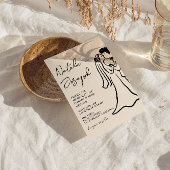 QR  Code Hand Drawn Written Couple Photo Wedding  Kaart