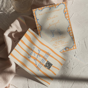 QR Code Hand geschilderd grillige kleurrijke bruil Kaart