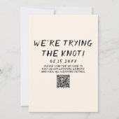 QR Code Hand Geschreven Getrokken Cake Quirky brui Kaart (Achterkant)