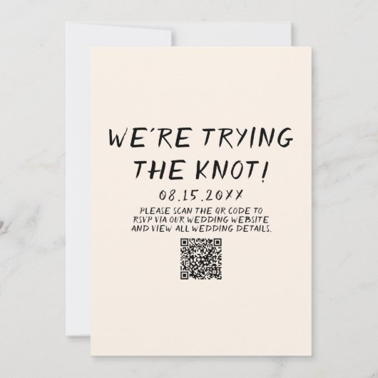 QR Code Hand Geschreven Getrokken Cake Quirky brui Kaart (Achterkant)