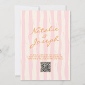 QR Code Hand geschreven grillige kleurrijke bruilo Kaart (Achterkant)