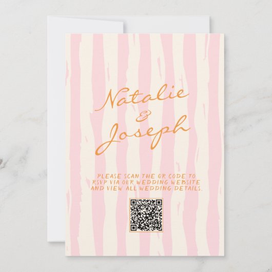 QR Code Hand geschreven grillige kleurrijke bruilo Kaart (Achterkant)